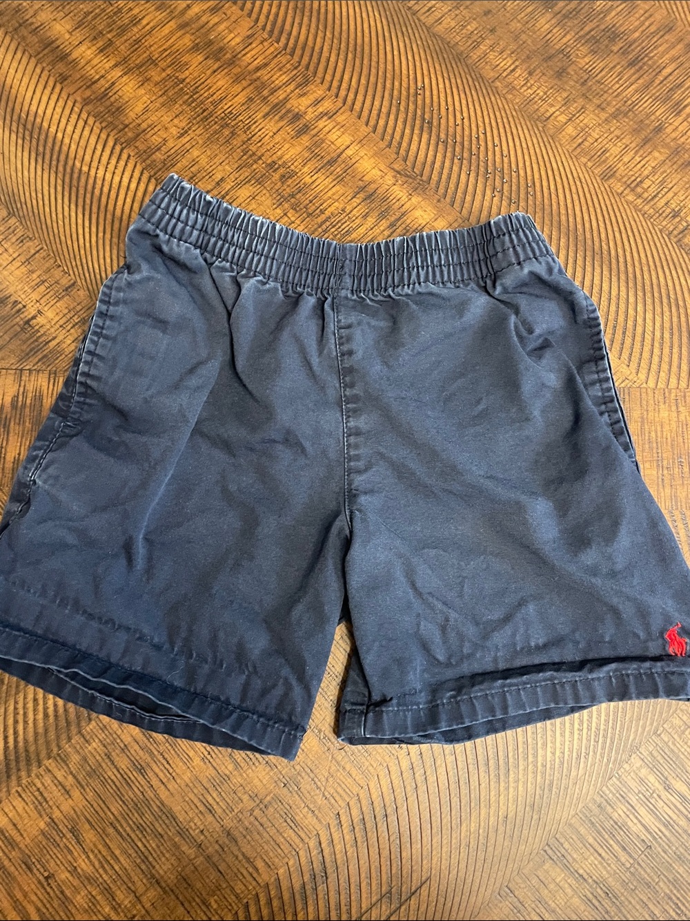 Polo by Ralph Lauren Navy Elastic-Waist Shorts with Yellow Logo